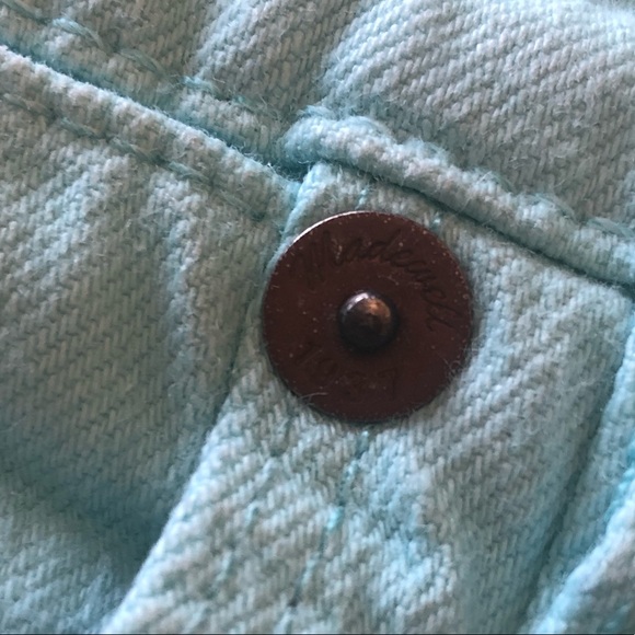 Madewell Aqua Blue Jean Daisy Duke Short Shorts 30 - Picture 4 of 8
